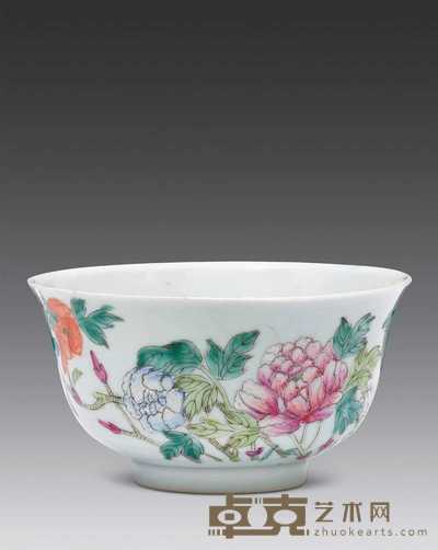 清代乾隆 粉彩花卉碗 直径11.5cm